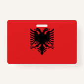 Name Abzeichen mit der Flagge Albaniens Ausweis (Rückseite)