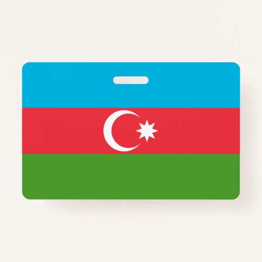 Name Abzeichen mit der Flagge Aserbaidschans Ausweis (Vorderseite)