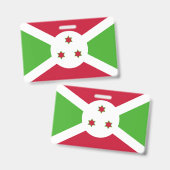 Name Abzeichen mit der Flagge Burundis Ausweis (Vorder- & Rückseite)