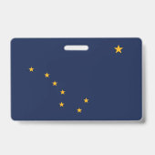 Name Abzeichen mit der Flagge des Staat Alaska, US Ausweis (Rückseite)
