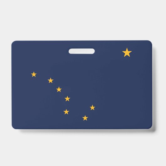 Name Abzeichen mit der Flagge des Staat Alaska, US Ausweis (Vorderseite)
