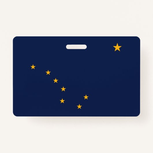 Name Abzeichen mit der Flagge des Staat Alaska, US Ausweis (Vorderseite)