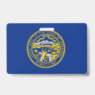 Name Abzeichen mit der Flagge des Staat Nebraska,  Ausweis