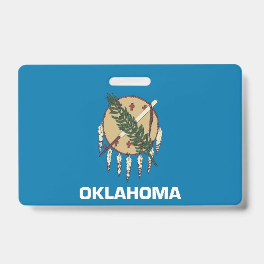 Name Abzeichen mit der Flagge des Staat Oklahoma, Ausweis (Vorderseite)