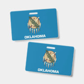 Name Abzeichen mit der Flagge des Staat Oklahoma, Ausweis (Vorder- & Rückseite)