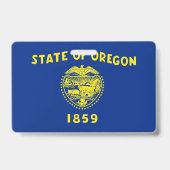 Name Abzeichen mit der Flagge des Staat Oregon, US Ausweis (Rückseite)