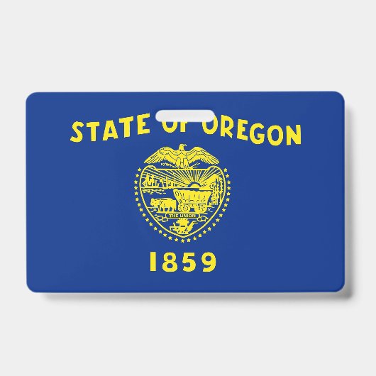 Name Abzeichen mit der Flagge des Staat Oregon, US Ausweis (Vorderseite)