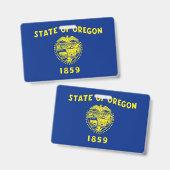 Name Abzeichen mit der Flagge des Staat Oregon, US Ausweis (Vorder- & Rückseite)