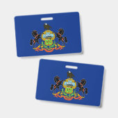 Name Abzeichen mit der Flagge des Staat Pennsylvan Ausweis (Vorder- & Rückseite)