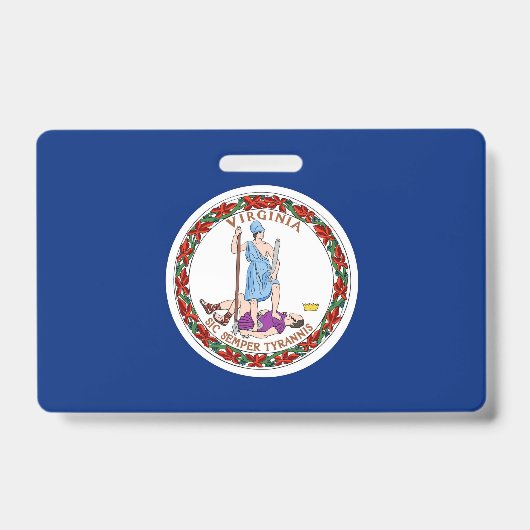 Name Abzeichen mit der Flagge des Staat Virginia, Ausweis (Vorderseite)