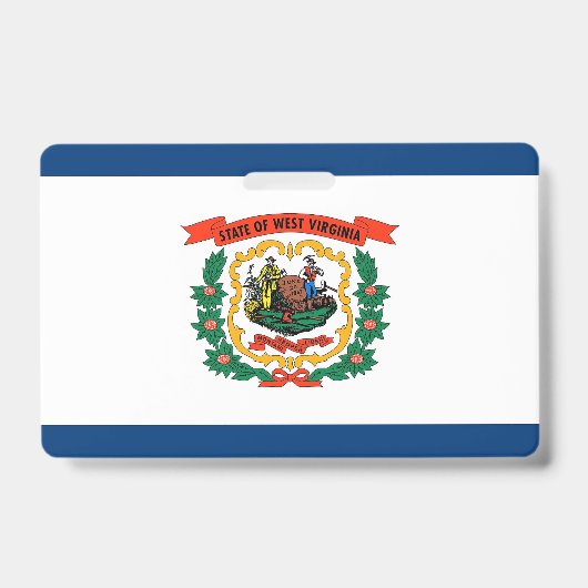 Name Abzeichen mit der Flagge des Staat West Virgi Ausweis (Vorderseite)