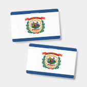 Name Abzeichen mit der Flagge des Staat West Virgi Ausweis (Vorder- & Rückseite)