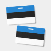 Name Abzeichen mit der Flagge Estlands Ausweis (Vorder- & Rückseite)