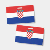 Name Abzeichen mit der Flagge Kroatiens Ausweis (Vorder- & Rückseite)