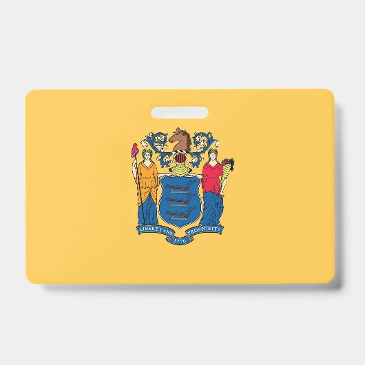 Name Abzeichen mit der Flagge New Jersey Staat, US Ausweis (Vorderseite)