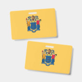 Name Abzeichen mit der Flagge New Jersey Staat, US Ausweis (Vorder- & Rückseite)