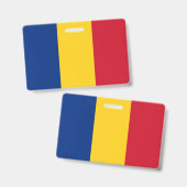 Name Abzeichen mit der Flagge Rumäniens Ausweis (Vorder- & Rückseite)