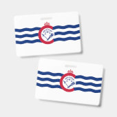 Name Abzeichen mit der Flagge von Cincinnati Stadt Ausweis (Vorder- & Rückseite)