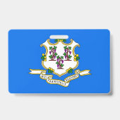 Name Abzeichen mit der Flagge von Connecticut Staa Ausweis (Rückseite)