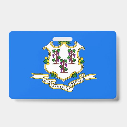 Name Abzeichen mit der Flagge von Connecticut Staa Ausweis (Vorderseite)