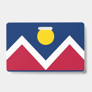 Name Abzeichen mit der Flagge von Denver City, USA Ausweis