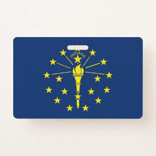 Name Abzeichen mit der Flagge von Indiana Staat, U Ausweis