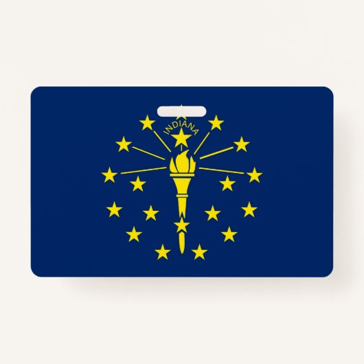 Name Abzeichen mit der Flagge von Indiana Staat, U Ausweis (Vorderseite)