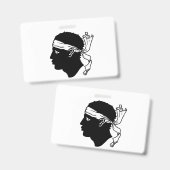 Name Abzeichen mit der Flagge von Korsika, Frankre Ausweis (Vorder- & Rückseite)