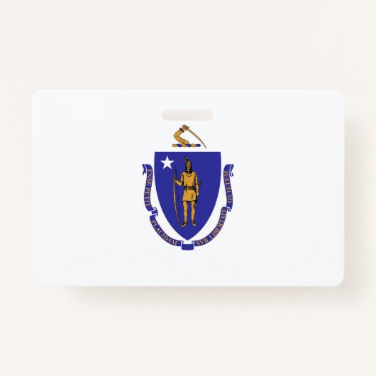 Name Abzeichen mit der Flagge von Massachusetts St Ausweis (Vorderseite)