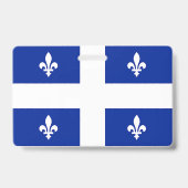 Name Abzeichen mit der Flagge von Quebec Ausweis (Rückseite)