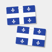 Name Abzeichen mit der Flagge von Quebec Ausweis (Vorder- & Rückseite)