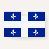 Name Abzeichen mit der Flagge von Quebec Ausweis (Rückseite)