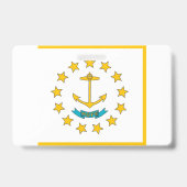 Name Abzeichen mit der Flagge von Rhode Island, US Ausweis (Rückseite)