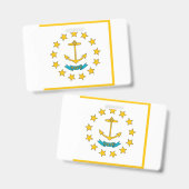 Name Abzeichen mit der Flagge von Rhode Island, US Ausweis (Vorder- & Rückseite)