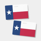 Name Abzeichen mit der Flagge von Texas, USA Ausweis (Vorder- & Rückseite)