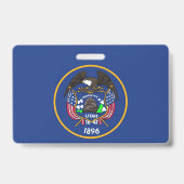 Name Abzeichen mit der Flagge von Utah Staat, USA Ausweis (Rückseite)