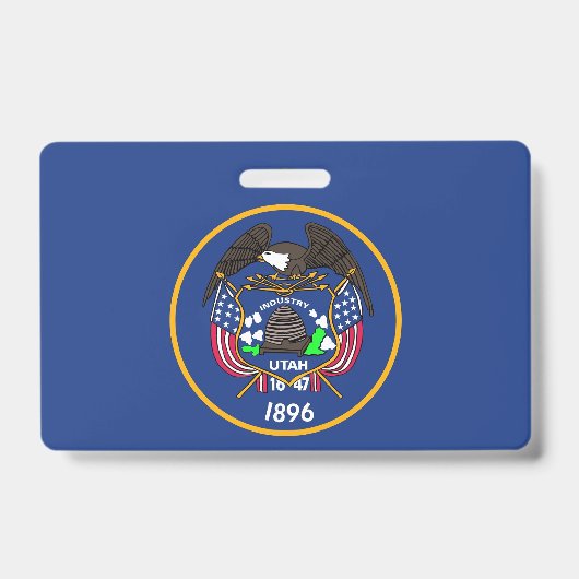 Name Abzeichen mit der Flagge von Utah Staat, USA Ausweis (Vorderseite)