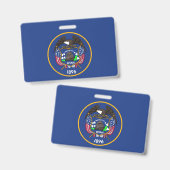 Name Abzeichen mit der Flagge von Utah Staat, USA Ausweis (Vorder- & Rückseite)