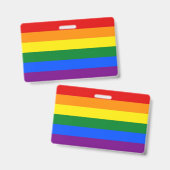 Name Abzeichen mit der Pride-Flagge für LGBT Ausweis (Vorder- & Rückseite)