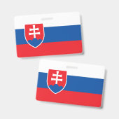 Name Abzeichen mit der slowakischen Flagge Ausweis (Vorder- & Rückseite)