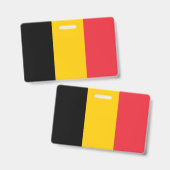 Name Abzeichen mit Flagge Belgiens Ausweis (Vorder- & Rückseite)