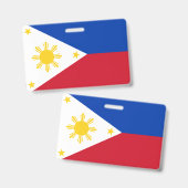 Name Abzeichen mit Flagge der Philippinen Ausweis (Vorder- & Rückseite)