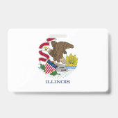 Name Abzeichen mit Flagge des Illinois-Staat, USA Ausweis (Rückseite)