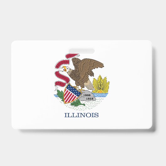 Name Abzeichen mit Flagge des Illinois-Staat, USA Ausweis (Vorderseite)