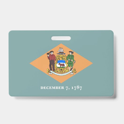 Name Abzeichen mit Flagge des Staat Delaware, USA Ausweis (Vorderseite)
