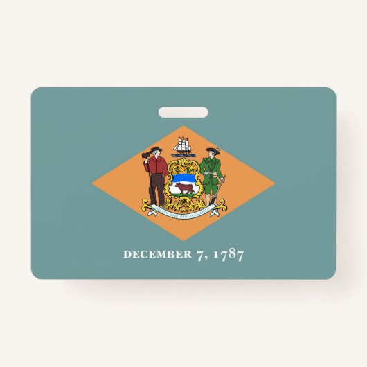 Name Abzeichen mit Flagge des Staat Delaware, USA Ausweis (Vorderseite)