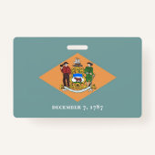 Name Abzeichen mit Flagge des Staat Delaware, USA Ausweis (Rückseite)