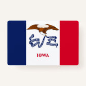 Name Abzeichen mit Flagge des Staat Iowa, USA Ausweis (Rückseite)