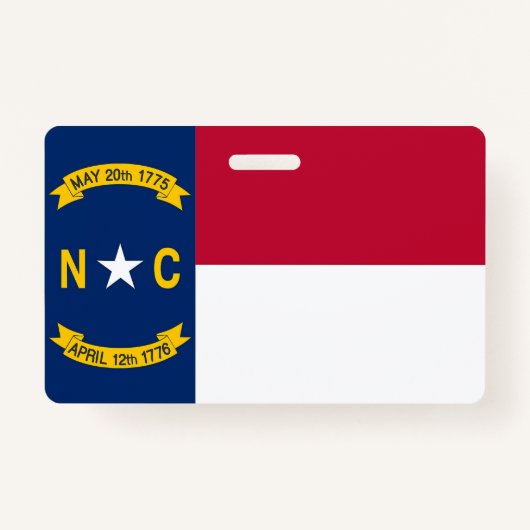 Name Abzeichen mit Flagge des Staat North Carolina Ausweis (Vorderseite)