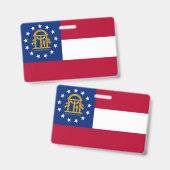 Name Abzeichen mit Flagge Georgia Staat, USA Ausweis (Vorder- & Rückseite)
